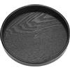 Nikou Vassoio Decorativo Rotondo, Vassoio da Portata in Legno, Massello Portaoggetti Vassoi Decorativi per Tè, Caffè, Snack, Pasti, Ristoranti (Nero, 27cm)