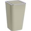 WENKO Portarifiuti con coperchio basculante Candy taupe 6 l Capacità: 6 l, Polistirolo, 18 x 28.5 x 18 cm, Tortora