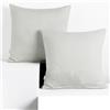 DecoKing Set di 2 federe 40 x 40 * 2 cm, jersey 100% cotone pettinato, chiusura a cerniera Argento Amber