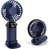 CNMTCCO Ventilatore tascabile mini ventilatore portatile a 5 velocità, piccolo ventilatore da tavolo, ventilatore pieghevole con cordino da collo per ufficio, esterno e viaggi