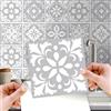 WALPLUS Adesivo per piastrelle da parete DIY Art Decorazioni per la Casa Adesivo per piastrelle Decalcomanie 15Cm (6) 24 pezzi (Andalu Grigio Chiaro Cemento Spagnolo)(Taglia Unica)