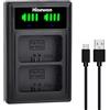 Hisewen Caricatore USB LED per Fujifilm GFX 50S II, GFX 100S, X-T4, VG-XT4 - 3822, 8.4V, 0.6A x 2