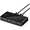 Plmvhpb Interruttore KVM USB Interruttore Condiviso USB 2 Ingressi 4 Uscite per Computer Portatile PC Tastiera Mouse Stampante USB Switch Hub Adattatore USB 2.0