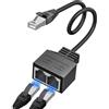 TAKUZA Splitter LAN RJ45, splitter da 1 a 2, adattatore di rete Ethernet, splitter da 1 a 2 (24 cm), cavo LAN splitter da 1 a 2 senza corrente per Cat5, Cat6, Cat7