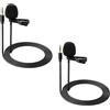 NEEWER Confezione da 2 microfoni Lavalier da bavero Compatibile con DJI Rode Wireless GO II Wireless Pro microfono wireless, 3,5 mm TRS omnidirezionale a condensatore cablato con clip per YouTube Live