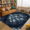 Generic Tappeto con barche a vela, stile nautico contemporaneo con onde e nuvole estive blu navy, antiscivolo, resistente allo sbiadimento, per casa, soggiorno, camera da letto, corridoio, scrivania, ufficio