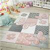 TT Home Tappeto per bambini con taglio sagomato a effetto 3D dal motivo a quadri geometrico multicolore, Colore:Multicolore, Dimensione:120x170 cm