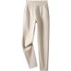 Generic Pantaloni invernali da donna in lana a vita alta con elastico in vita a spina di pesce pantaloni harem ispessiti, Albicocca, XL
