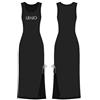 Liu Jo Abito Donna Lungo Jersey Nero/Animalier ES26LJ54 VA6215 JS360 Y9908 (IT, Testo, XS, Regular, Regular, Nero)