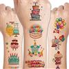CHARLENT Happy Birthday Tatuaggi per Bambini - 14 Fogli Happy Birthday Tatuaggi Temporanei per Ragazzi e Ragazze, Regali di Compleanno