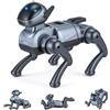 Ovshnrr Cane Robot Giocattolo con Telecomando 2.4G, 25 Funzioni Interattive (AI, Voce, Programmazione), Occhi LED Dinamici ed Effetto Nebbia, 2 Batterie, Giocattolo Cane Robot Ricaricabile