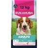 EUKANUBA Crocchette cani adulti taglia piccola/media salmone e orzo, 12 kg | Cibo secco premium | Alimento con proteine di alta qualità | Con omega 3 e 6