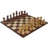 Italfama Acacia Legno Scacchi Set Con Dorato Mogano Tavola 36x36cm Fatto Italia