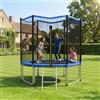 DecHome Tappeto Elastico da Giardino con Scala in Acciaio e PP ø244x240 cm Blu DecHome