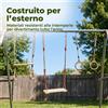 Altalena per Bambini Sospesa in Legno per Giardino e Interni