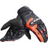 Dainese - Carbon 4 Short Gloves, Guanti Moto Corti in Pelle, con Protezioni delle Nocche in Carbonio, Uomo, Nero/Rosso Fluo, XXXL