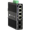 TECHLY PROFESSIONAL Rete - Convertitore Ethernet Industriale Gigabit 4 Porte Rj45 A 2 Porte Sfp N...