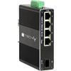 TECHLY PROFESSIONAL Rete - Convertitore Ethernet Industriale Gigabit 4 Porte Rj45 A 1 Porta Sfp N...