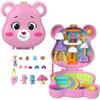 Mattel Polly Pocket - Cofanetto Care Bears, playset in edizione speciale con 3 mini bambole Polly e Care Bears, accessori a tema e macchinina inclusi, giocattolo per bambini, 4+ anni, JCC14