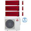Mitsubishi Climatizzatore Condizionatore Mitsubishi Kirigamine Style Wifi R32 Rosso Trial Split Inverter 9000 + 9000 + 12000 BTU con U.E. MXZ-3F68VF NOVITÁ Classe A++/A+