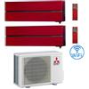 Mitsubishi Climatizzatore Condizionatore Mitsubishi Kirigamine Style Wifi R32 Rosso Dual Split Inverter 9000 + 18000 BTU con U.E. MXZ-2F53VF Classe A+++/A++