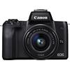 Canon Fotocamera Digitale Mirrorless 24 Megapixel Kit Canon EOS M50 + EF-M 15-4. Canon