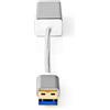Nedis Scheda di rete USB | USB 3.2 Gen 1 | 1 Gbps | USB-A Maschio | RJ45 Femmina | 0,20 m | Rotonda | Placcata oro | Rame nudo | Argento | Scatola con finestra coperta