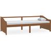 vidaXL Divano letto a 3 posti, marrone miele, legno massello di pino, 90x200 cm