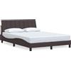 vidaXL Struttura letto senza materasso "Hanko" marrone scuro 140x200 cm in tessuto