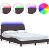 vidaXL Struttura letto senza materasso "Hanko" marrone scuro 140x190 cm in tessuto