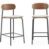 Calicosy - Set di 2 sgabelli in tessuto con gambe in metallo H66 cm - ADRIANA
