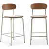 Calicosy - Set di 2 sgabelli in tessuto con gambe in metallo H66 cm - ADRIANA