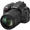 Nikon D3300 Kit Fotocamera Reflex Digitale con Nikkor 18/105VR, 24.2 Megapixel, LCD 3 Pollici, Nero [Versione EU]