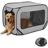 Ktnyl Box Pieghevole per Cani Auto, 93 x 55 cm, in Tessuto Oxford, Recinto Per Cani da Interno, Portatile Box per Interno ed Esterni, Rifugio Portatile per Viaggi (Grigio)