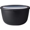 Mepal - Multi Bowl Cirqula Round - Contenitori Plastica con Coperchio - Adatto come contenitore ermetico per Frigo, microonde, Congelatore e piatti da portata - Ciotole Cucina - 3000 ml - Nordic black