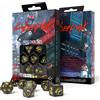 Q-workshop Cyberpunk Red Wet Work Set Di Dadi RPG 7 Pezzi Nero Giallo Q-Workshop