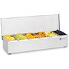 Royal Catering Contenitore Portacondimenti RCCBS 5 (Acciaio inox, 6 contenitori, Capacità di ciascun contenitore: 450 ml, Copertura in acciaio inox, 45,2 x 15 x 8,8 cm)