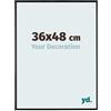 yd. Your Decoration - Cornice 36x48 cm - Nero Opaco - Cornice Decorativa Parete in Plastica con Vetro in acryl - Antiriflesso - 36x48 Cornice - Evry