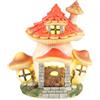 com-four® casa dei funghi in plastica, casa con illuminazione a LED e timer