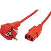 Roline CAVO ALIMENTAZIONE MT. 1.80 SPINA TEDESCA 90 GRADI 250 V PRESA IEC VDE ROSSO