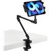 RCHYFEED Supporto per tablet a collo di cigno, braccio flessibile regolabile a letto, per iPad/cellulare/Switch/Samsung Galaxy Tabs/Kindle Fire HD, ecc. (nero)