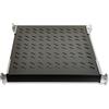 LINK LKRIP570N - Ripiano fisso in acciaio per armadio rack 19 (570 mm profondità, nero RAL9005) - Ganci anteriori e posteriori allungabili - Portata 50 kg e ventilazione traforata