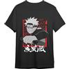 Comic Studio | Naruto Shippuden Maglietta | Licenza Ufficiale | Naruto Uzumaki & Sasuke Uchiha | Unisex | Nero