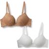 Amazon Essentials Reggiseno Push-up con Ferretto, Imbottito, in Pizzo Elasticizzato Donna, Confezione da 2