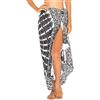 SHU-SHI, donne - Costume da bagno da spiaggia Sarong Coprire Mandala Peacock Bikini Wrap & Clip Black