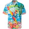 Hardaddy Camicie estive hawaiane da Uomo con Stampa Divertente e Bottoni Casual da Bowling, Colore 12, 3XL