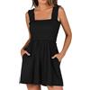 KOEMCY Tuta Corta Donna Estiva Elasticizzata con Spalline Jumpsuit Elegante con Tasche Tute Corte Casual Arricciata Tutina Estiva Comoda Completo Morbido Pantaloncini Estivi
