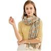 LumiSyne Donna Sciarpa In Cotone Lino Stampa Floreale Lettere Stile Moda Sciarpe Da Donna Leggera e Morbido Sciarpa Lungo Scialle Grande Scialle Stole Protezione Solare Caldo Quattro Stagioni