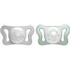 Chicco PhysioForma Micrò Lumi, Succhietto per Neonato Luminescente al Buio, Leggero con Tettina Mini, Forma Ergonomica, Supporta il Corretto Sviluppo della Bocca, 0-2 Mesi, 2 Pezzi, Neutro