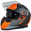 Protectwear Casco moto integrale con visiera parasole integrata e visiera pieghevole 917-OG-M, grigio arancio